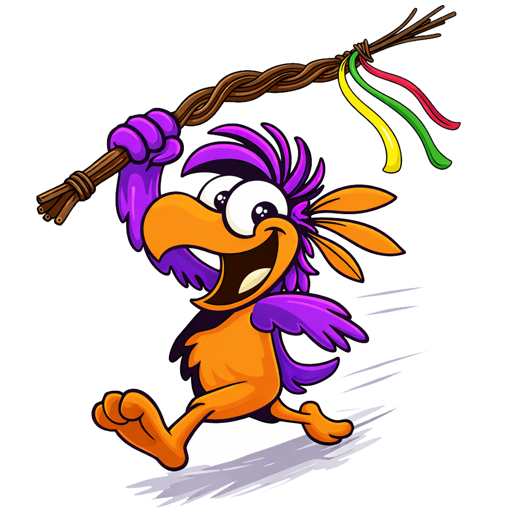 Fellaship papoušek s pomlázkou